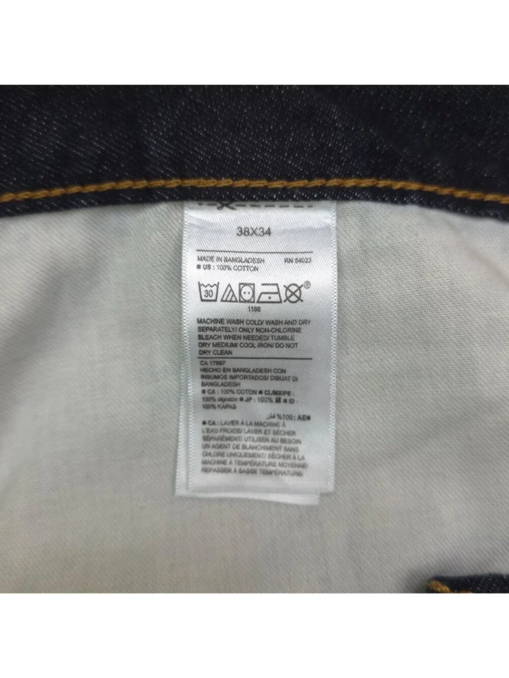 Old Navy Mens Loose Fit Dark Wash Denim Jeans 38x34 Cotton Classic Comfort